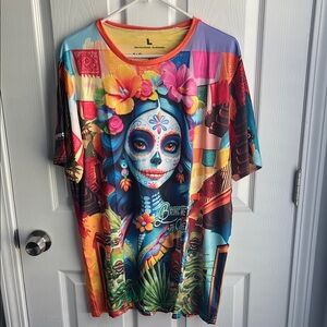 Colorful Day of the Dead Graphic T-Shirt